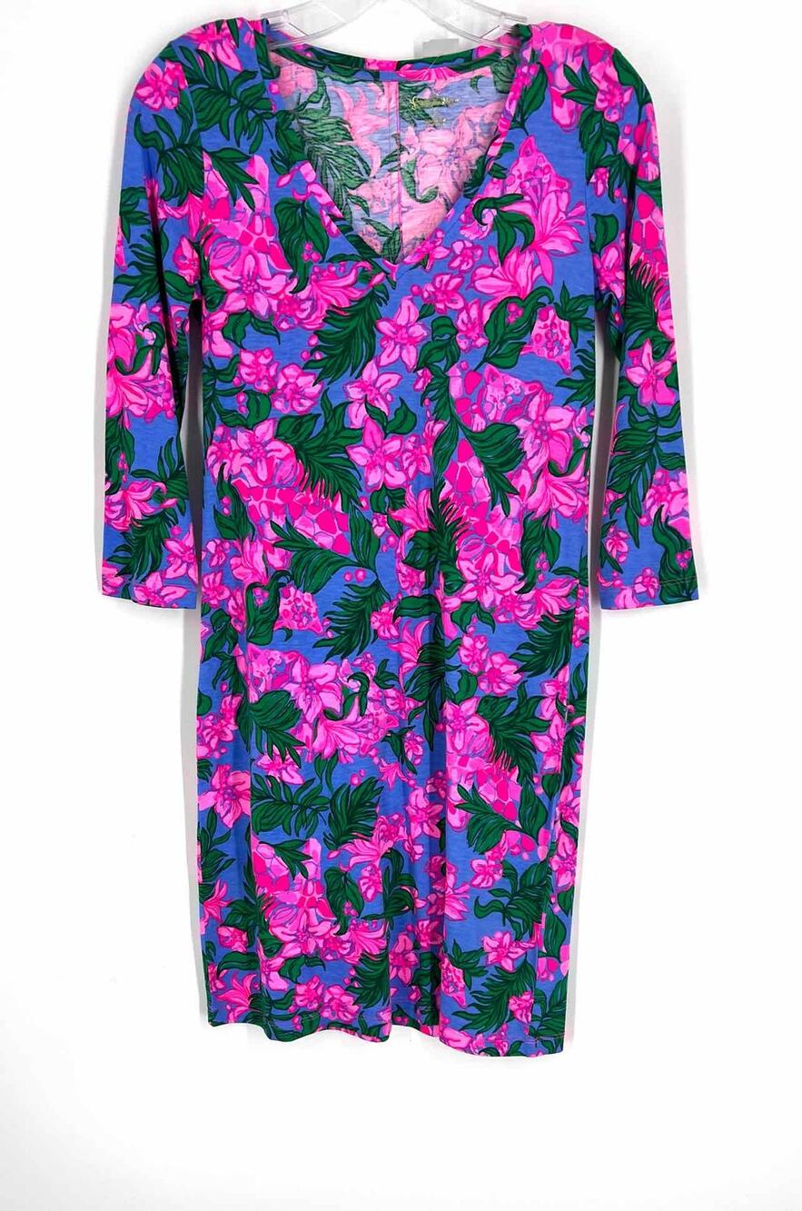 Lilly Pulitzer Size XS Bl/Pk/Gr Floral Designer Dress
